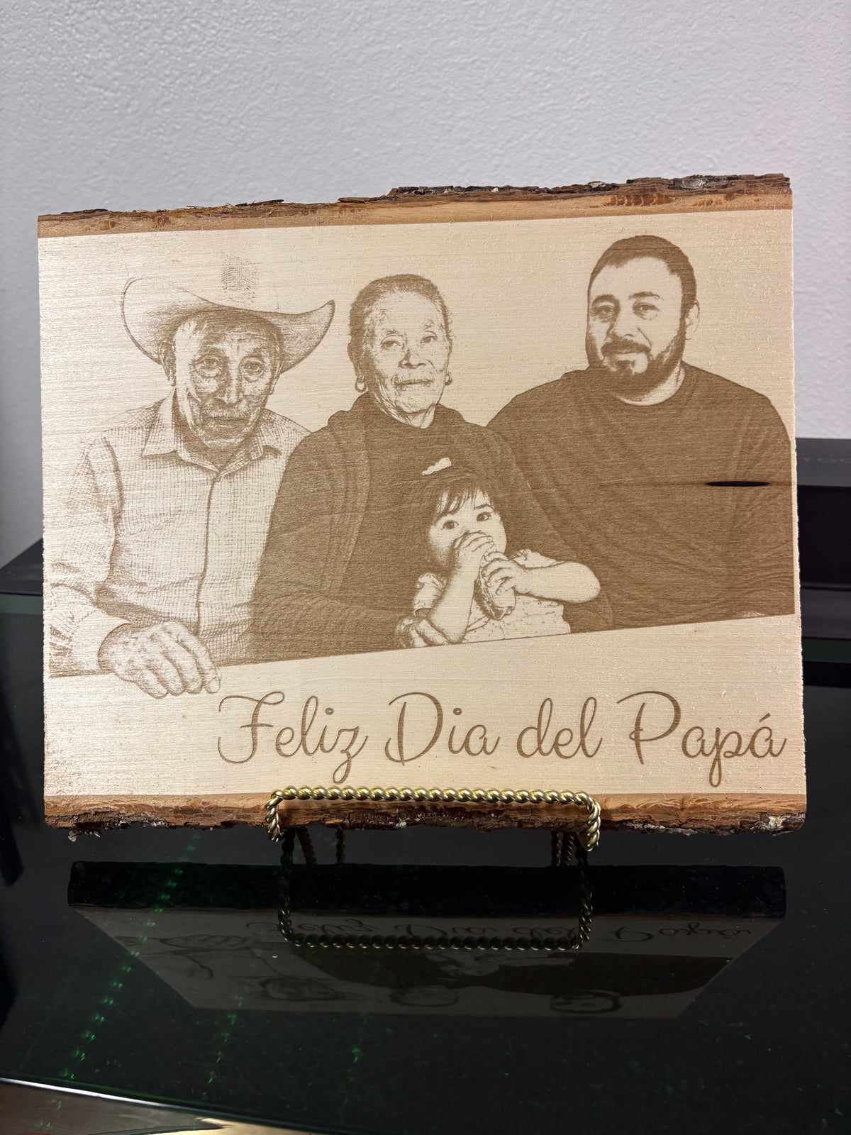 11" × 13" Personalized Live Edge Wood Photo Plaque