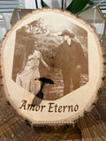 11" Personalized Live Edge Wood Photo Plaque