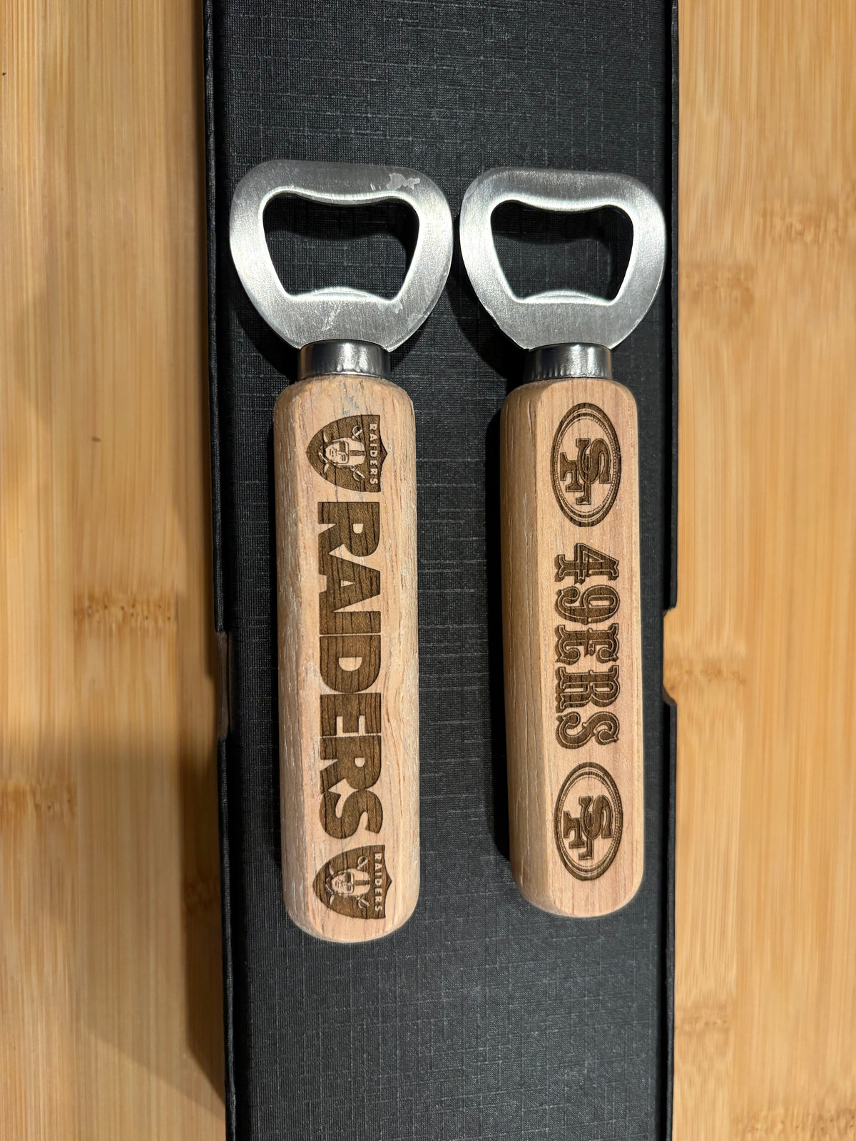 Custom Engraved Wooden Handle Bottle Opener