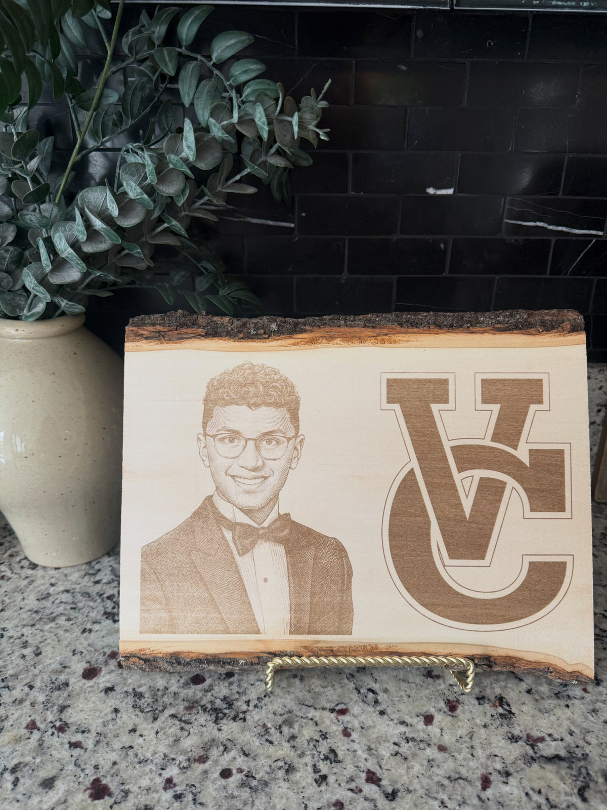 11" × 13" Personalized Live Edge Wood Photo Plaque