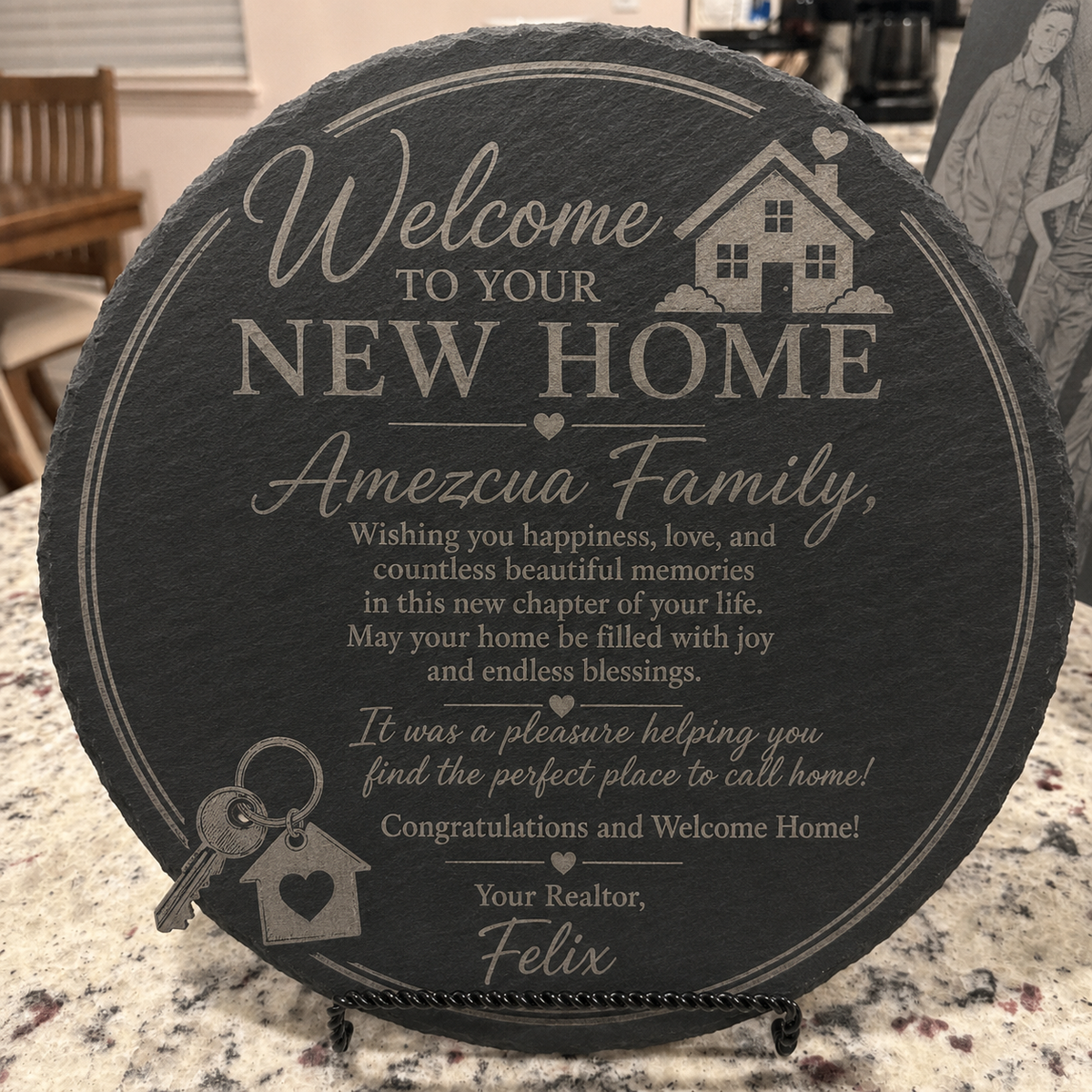 12" Personalized Round Slate